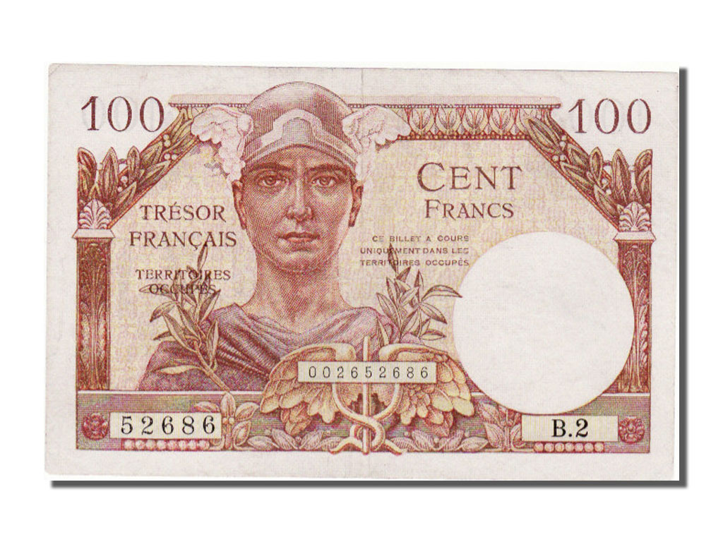 100 Francs Français En Euros #100879 100 Francs Trésor Français 1947 : TTB+, 100 Francs, De 51 à 150