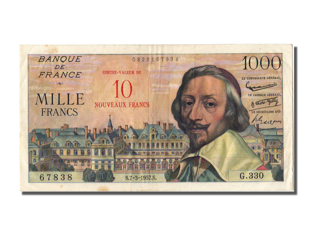 102194 10 NF 1000 Francs Type Richelieu SUP 10 NF 1000 Francs 102194-10-nf-1000-francs-type-richelieu-sup-10-nf-1000-francs