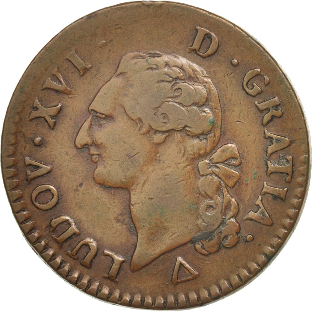 #18878 France, Louis XVI, Sol ou sou, Sol, 1791, Orléans, TB+, Cuivre