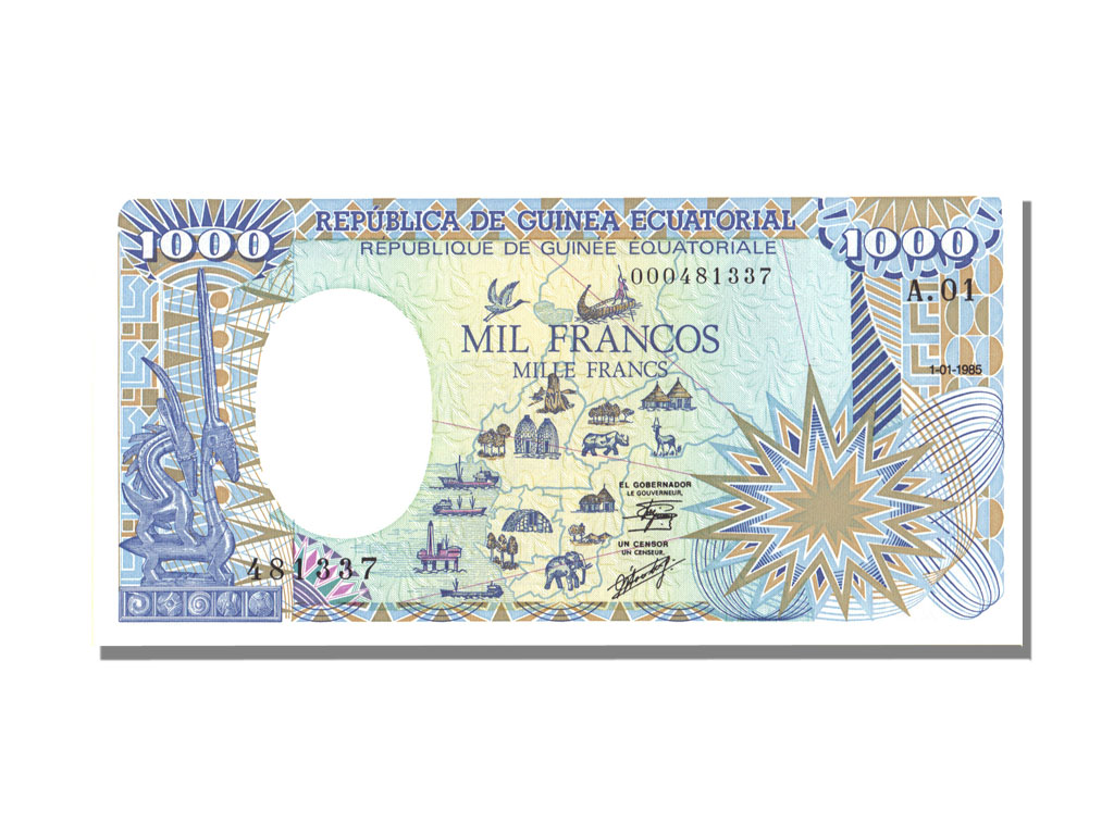 1000 Francos Guinea Equatorial, 1985 (SC) 22285_1000-francos-type-1985-avers