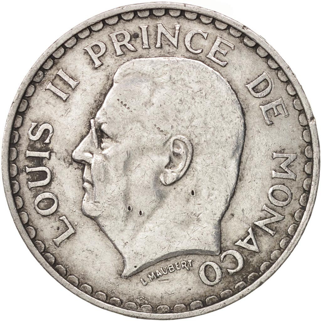 #410529 Monaco, Louis II, 5 Francs, 1945, TB+, Aluminium, KM122