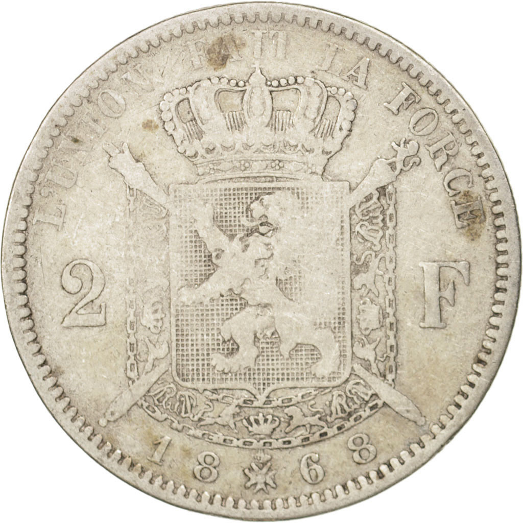 Belgique, Leopold II, 2 Francs, 2 Frank, 1868, TB, Argent, KM:30.1