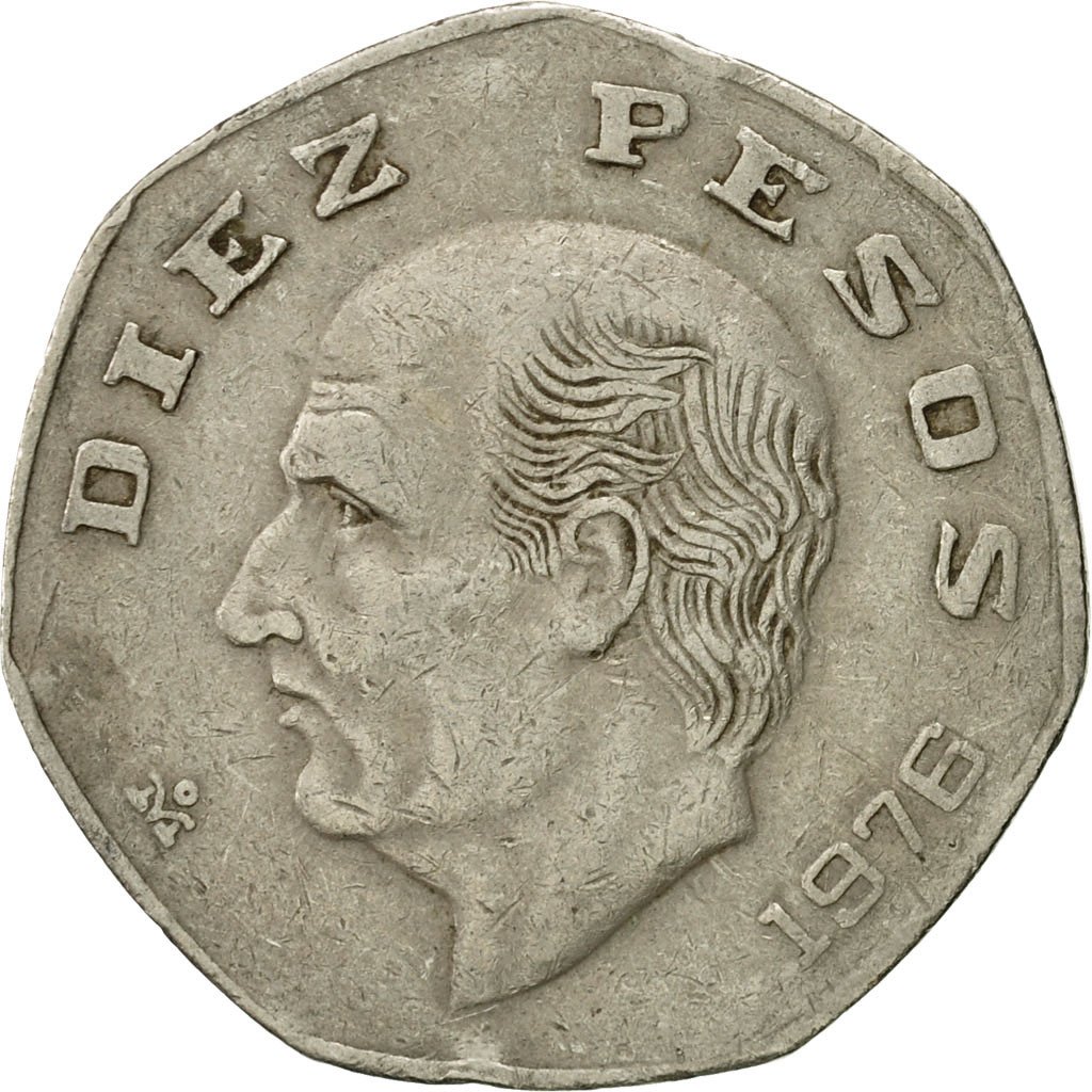 432168 Monnaie Mexique 10 Pesos 1976 Mexico City TTB Copper 1978-mexico-10-pesos-coin-values-information-mintage-history-and