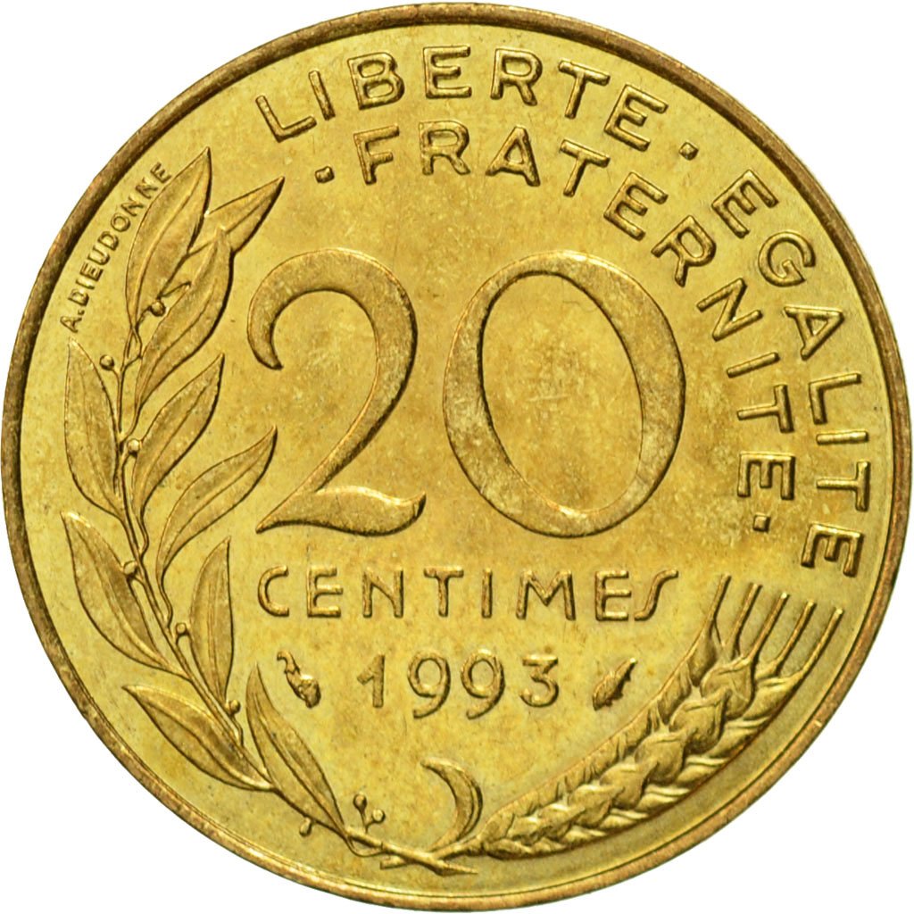 #433316 Monnaie, France, Marianne, 20 Centimes, 1993, Paris, SUP