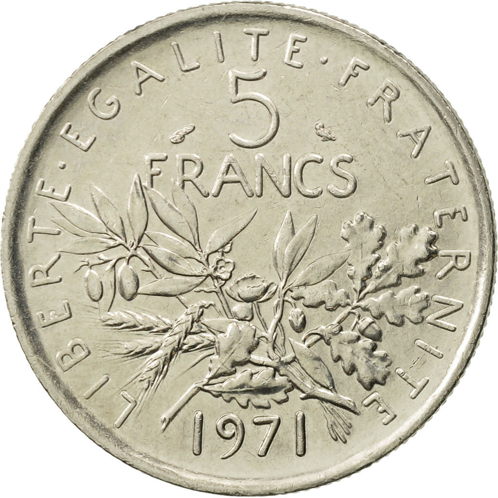 #452297 France, Semeuse, 5 Francs, 1971, Paris, SUP, Copper-Nickel, KM