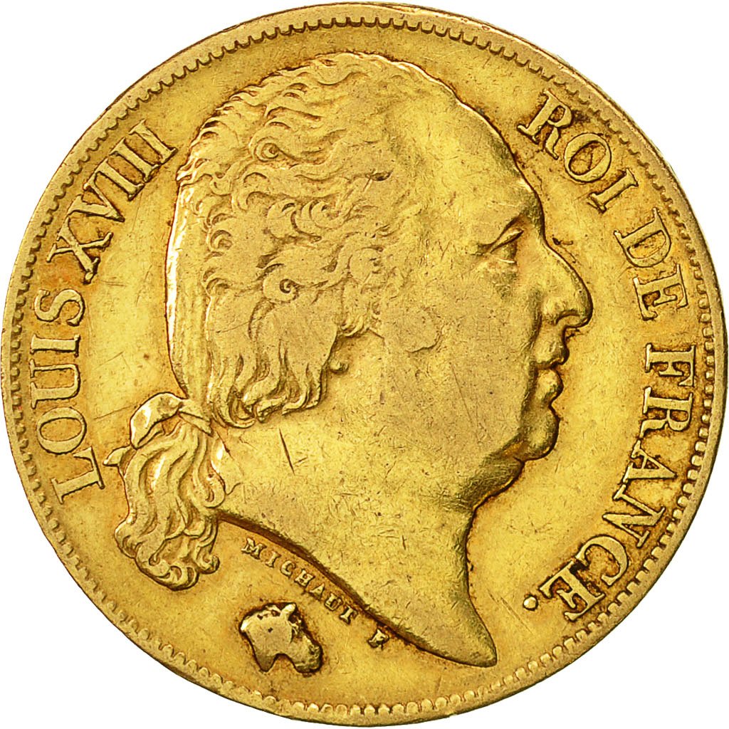 #453604 Monnaie, France, Louis XVIII, 20 Francs, 1824, Paris, TTB, Or