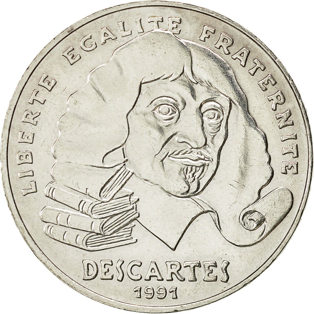 #454560 Monnaie, France, Descartes, 100 Francs, 1991, TTB+, Argent