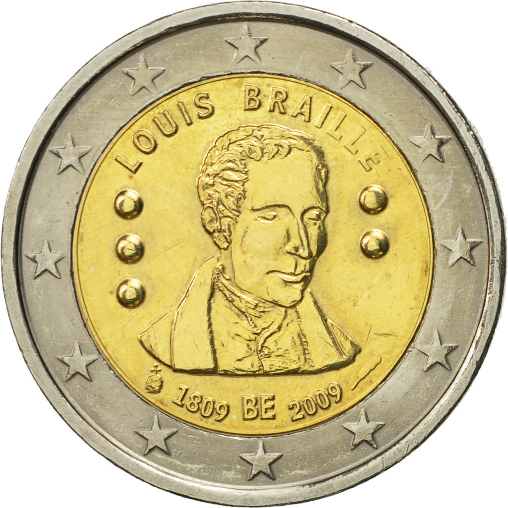 Piece De 2 Euros Rare Belgique #466156 Belgique, 2 Euro, Louis Braille, 2009, SPL, Bi-Metallic, KM:288