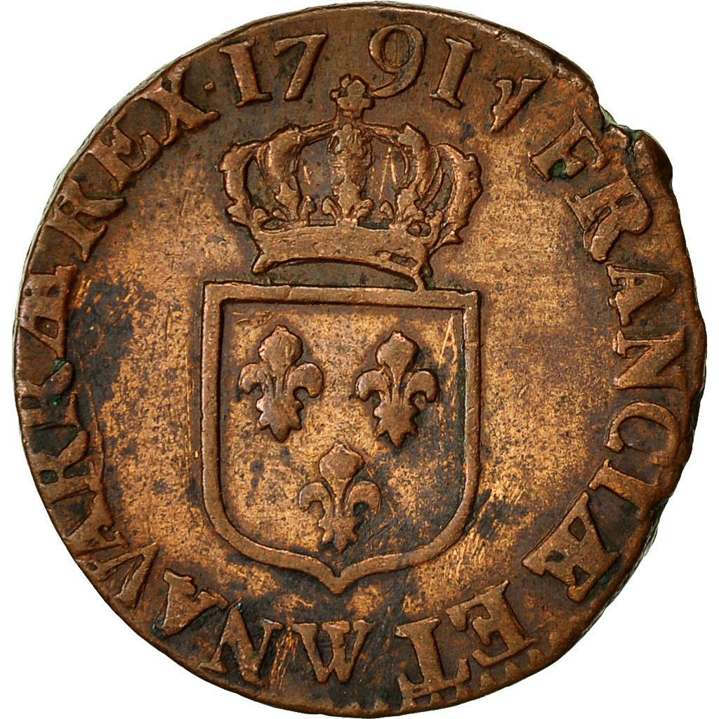 #473040 Monnaie, France, Louis XVI, 1/2 Sol ou 1/2 sou, 1/2 Sol, 1791