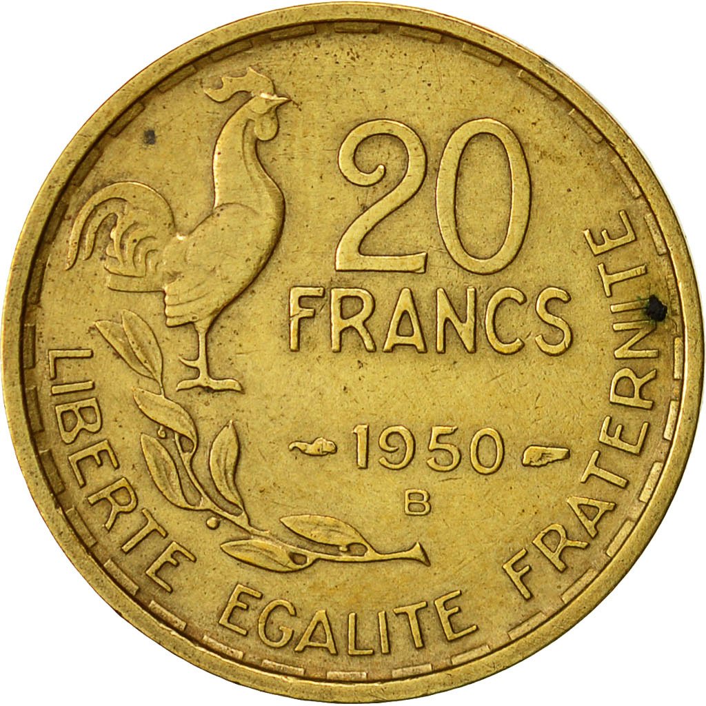 #492508 Monnaie, France, Guiraud, 20 Francs, 1950, Beaumont  Le Roger