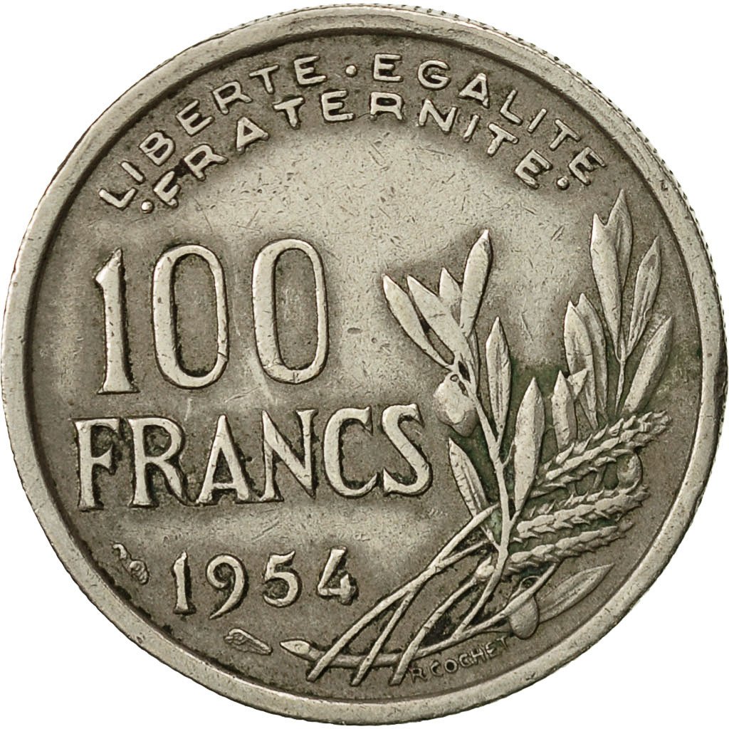 #523013 France, Cochet, 100 Francs, 1954, Paris, TTB, Coppernickel, KM