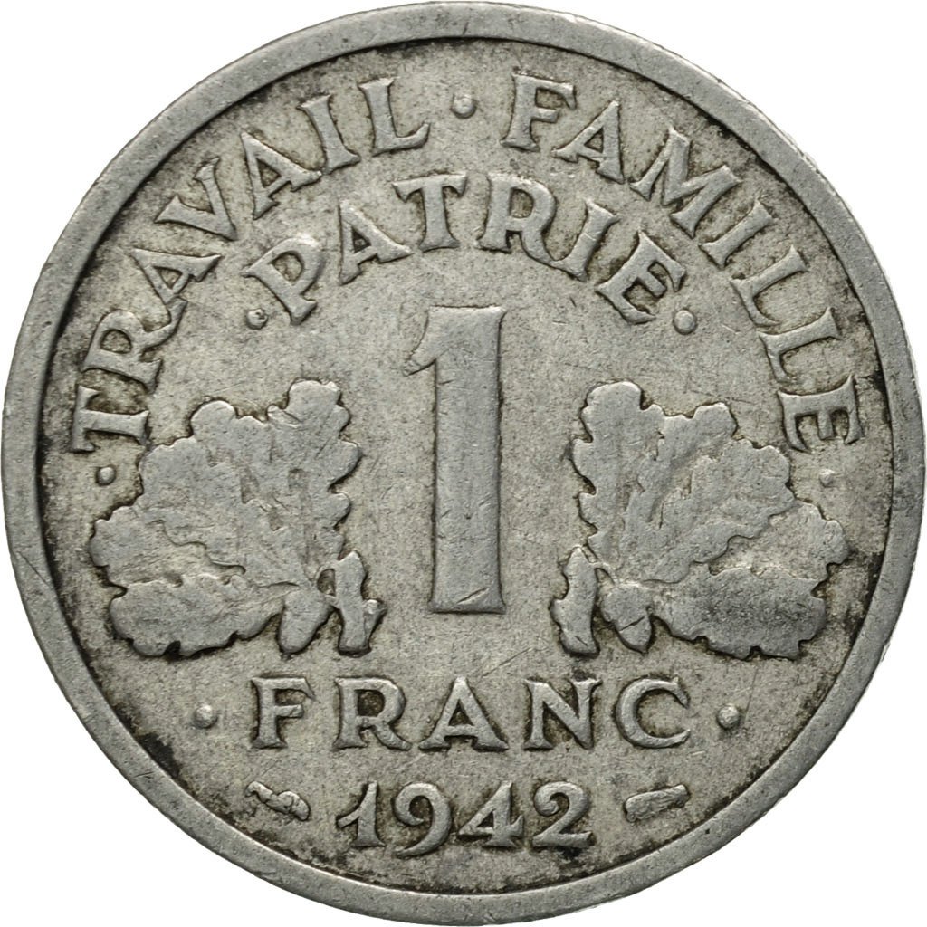 #524663 Monnaie, France, Bazor, Franc, 1942, Paris, TB, Aluminium, KM
