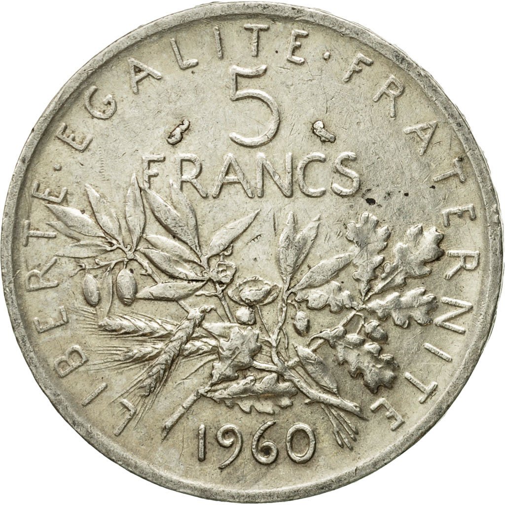 Valeur Dune Piece De 5 Franc En Argent #543461 Monnaie, France, Semeuse, 5 Francs, 1960, Paris, TTB, Argent