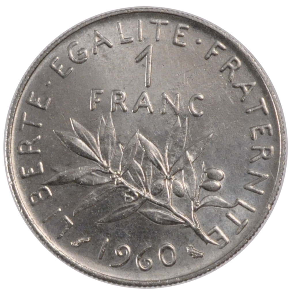Vth Republic, 1 Franc Semeuse