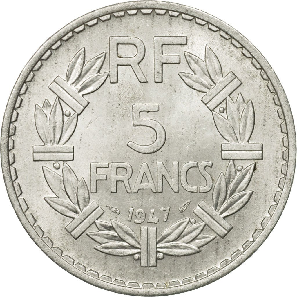 582656 Monnaie France Lavrillier 5 Francs 1947 Paris TTB 582656-monnaie-france-lavrillier-5-francs-1947-paris-ttb