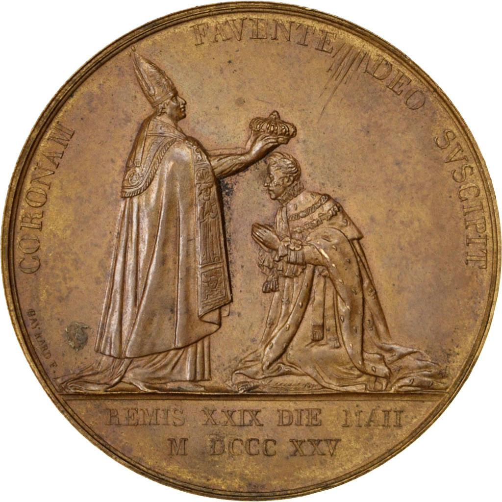 Charles X, Médaille, Sacre à Reims