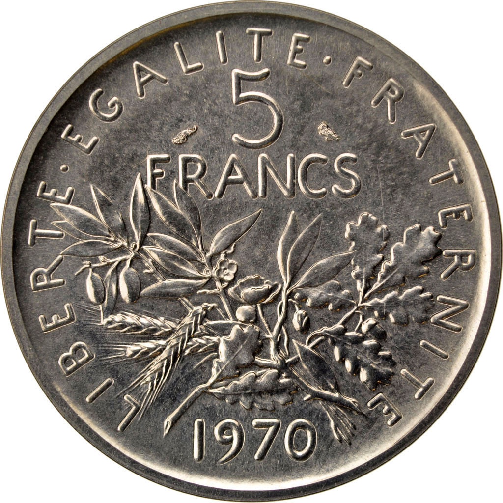 #71883 Vème République, 5 francs Semeuse, Essai, Piéfort  SPL, 5