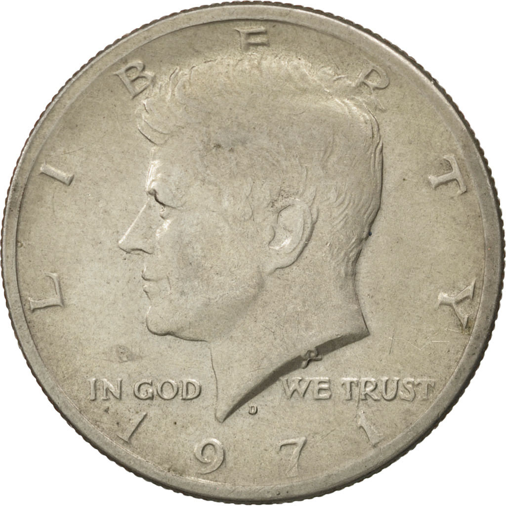 États-Unis, 1/2 Dollar Kennedy, 1971 D, KM 202b
