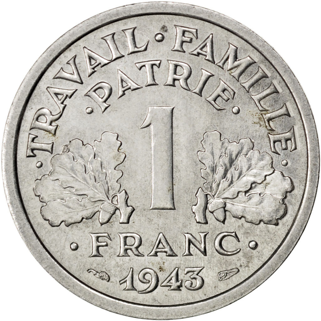 #83826 Etat Français, 1 Franc Bazor 1943, KM 902.1  SUP+, 1 Franc, De