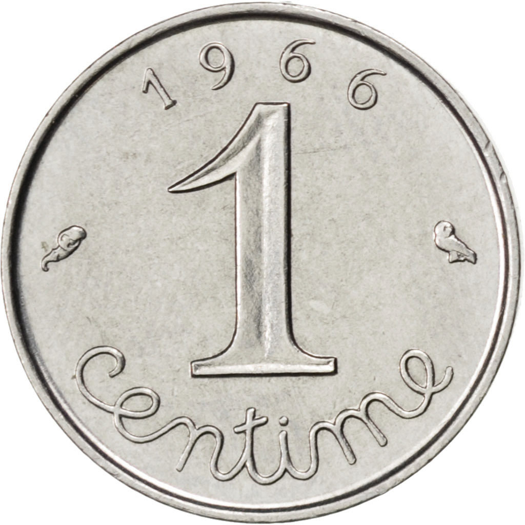Piece 1 Centimes Rare #85039 Vème République, 1 Centime Epi 1966, KM 928 : TTB+, 1 Centime
