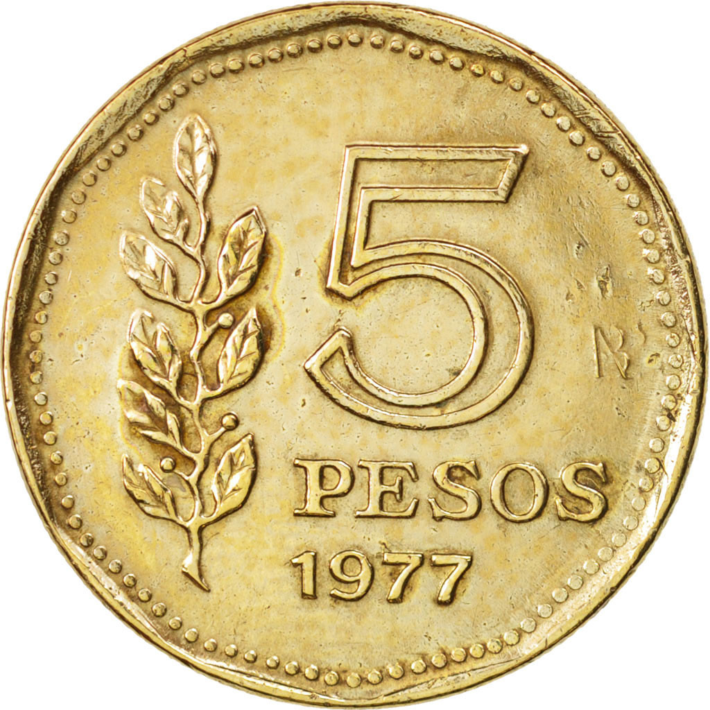 96970-argentine-5-pesos-1977-ttb-aluminum-bronze-km-71-ttb-5