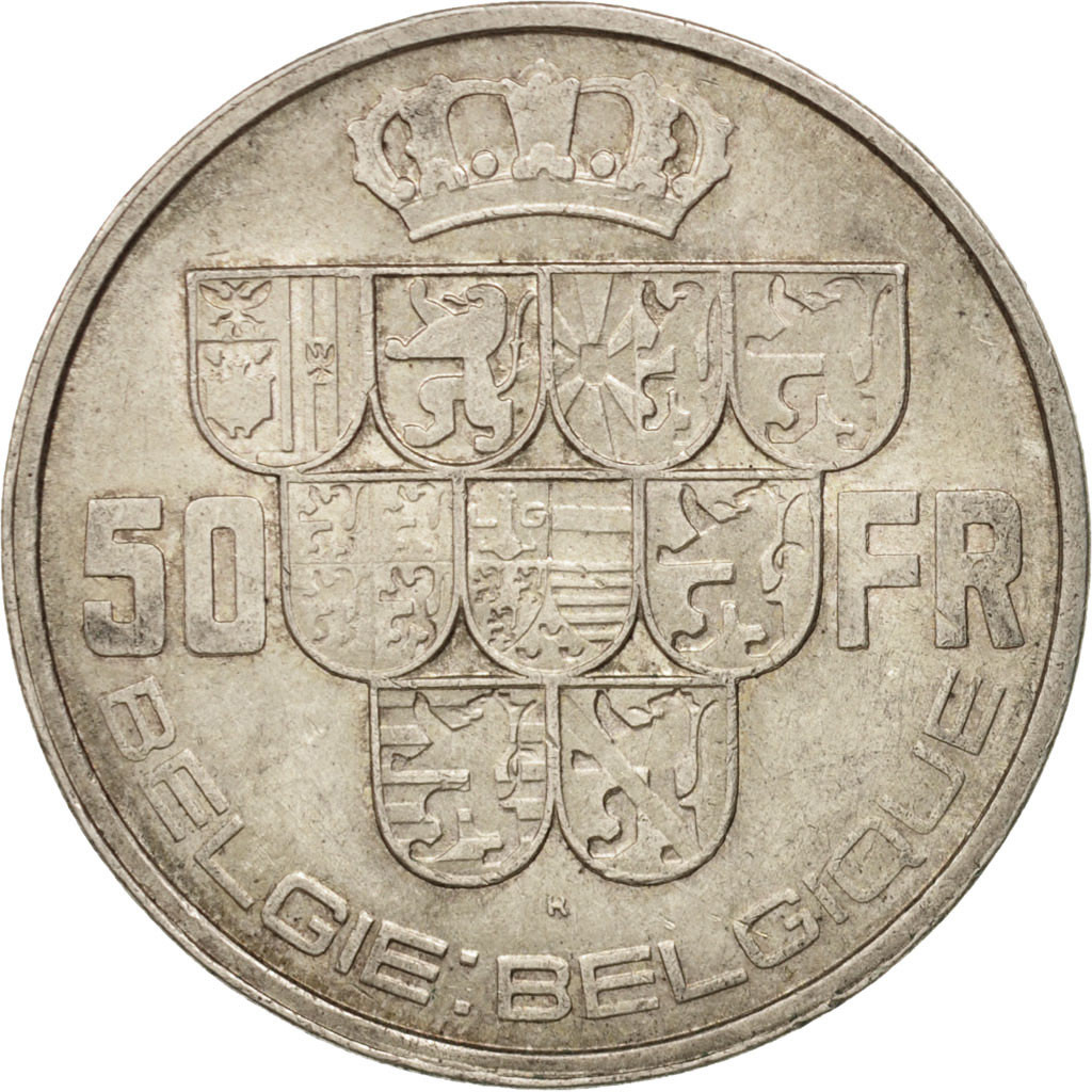 #98145 Belgique, 50 Francs, 50 Frank, 1940, TTB+, Argent, KM122.1