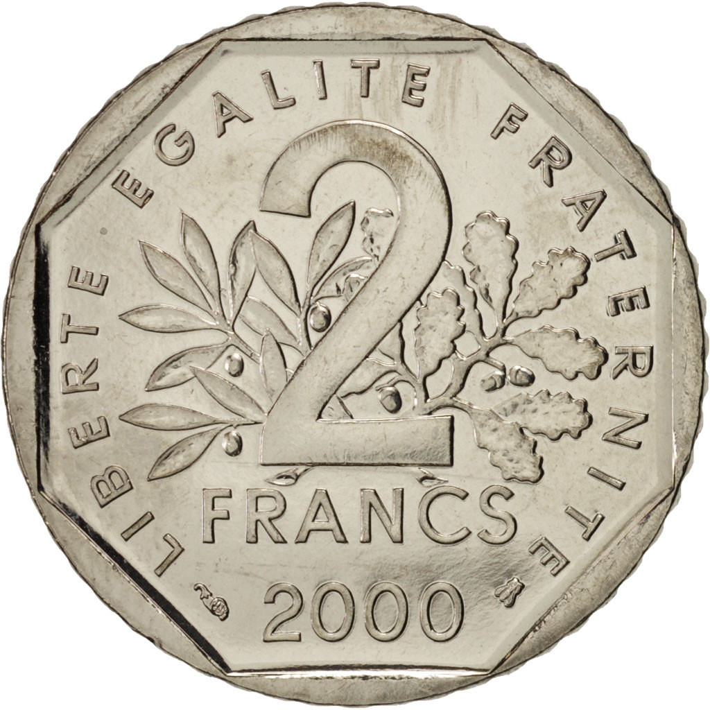 #99584 France, Semeuse, 2 Francs, 2000, Paris, SPL, Nickel, KM942.1