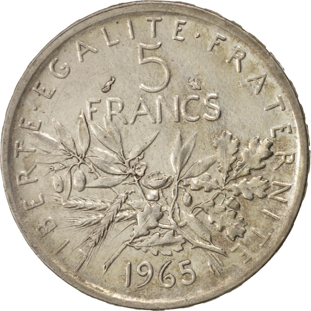 #99602 France, Semeuse, 5 Francs, 1965, Paris, TTB, Argent, KM926