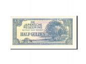 Netherlands Indies, 1/2 Gulden, 1942, KM:122b, Undated, AU(55-58)