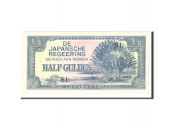 Netherlands Indies, 1/2 Gulden, 1942, KM:122b, Undated, AU(50-53)