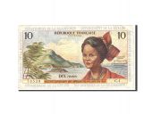 French Antilles, 10 Francs, 1964, KM:8b, Undated, VF(20-25)