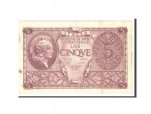 Italy, 5 Lire, 1944, KM:31c, 1944-11-23, EF(40-45)