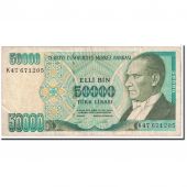 Turkey, 50,000 Lira, 1970, KM:204, VF(20-25)