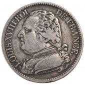 Louis XVIII, 5 Francs with dressed bust