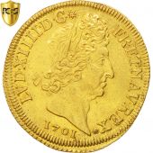 Louis XIV, Double Louis D'or aux 8 L et aux insignes 1701 Paris, PCGS AU55, KM 335.1