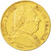 Louis XVIII, 20 Francs Or Buste Habill 1815 Lille, KM 706.6