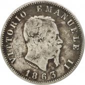 Italie, Victor Emmanuel II, 1 Lire 1863 Milan, KM 15.1