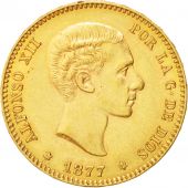 Spain, Alfonso XII, 25 Pesetas, 1877, AU(55-58), Gold, KM:673
