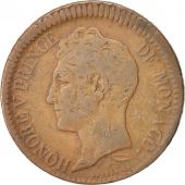 Monaco, Honore V, Decime, 1838, Monaco, TB, Copper, KM:97.1, Gadoury:105