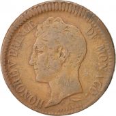 Monaco, Honore V, Decime, 1838, Monaco, VF(20-25), Copper, KM:97.1, Gadoury:105