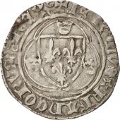 France, Charles VII, Blanc  la couronne, Dijon, TTB, Billon, Duplessy:519C