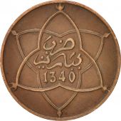 Maroc, Yusuf, 5 Mazunas, 1921, bi-Bariz, Paris, TB+, Bronze, KM:28.1, Lecompte66