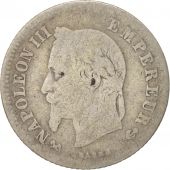 France, Napoleon III, 20 Centimes, 1866, Bordeaux, B, Argent, Gadoury 308