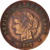 France, Crs, Centime, 1887, Paris, EF(40-45), Bronze, KM:826.1, Gadoury:88