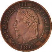 France, Napoleon III, Centime, 1861, Bordeaux, TTB, Bronze, KM 795.3, Gadoury 87