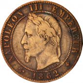 France, Napoleon III, Centime, 1862, Strasbourg, TB+, Bronze, KM 795.2,Gadoury87