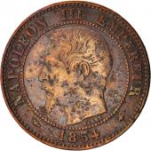 France, Napoleon III, 2 Centimes,1854,Strasbourg,TB+,Bronze,KM 776.3,Gadoury103
