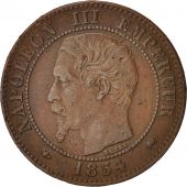 France, Napoleon III, 2 Centimes, 1854, Lyon, TTB, Bronze, KM 776.4, Gadoury 103