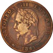 France, Napoleon III, 2 Centimes, 1861, Bordeaux, EF(40-45), Bronze, KM 796.3