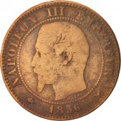 France, Napoleon III, 2 Centimes, 1856, Lille, F(12-15), Bronze, KM 776.7